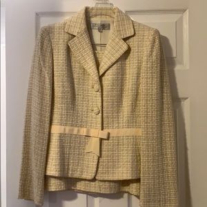 Tahari Yellow Tweed Suit